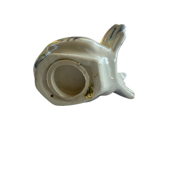 Vintage Blue & White Ceramic Rooster Piggy Bank - Picture 11 of 11